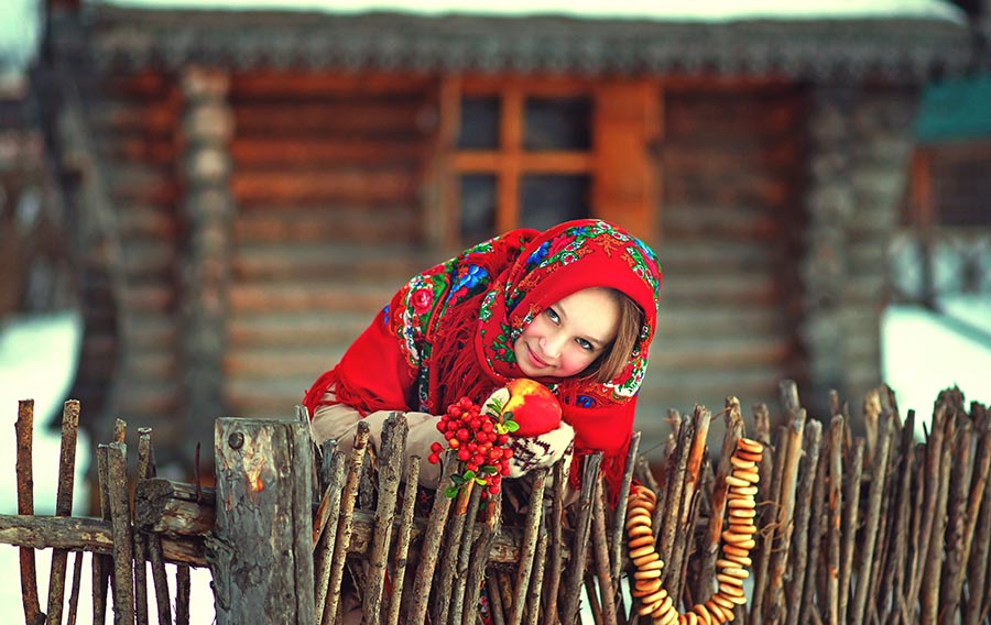 Sexy girl Women in Slavic costumes in Ramadi